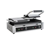 Grill de contact double - Rainuré - 3600 W - 580x440x(h)190mm