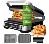 Grill de contact - TURBOTRONIC - CG1W - 2000 W - Plaques amovibles - Ouverture 180°