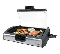 Grill de table BBQ STEBA 064900 VG200 - Grande surface de cuisson 40 x 29 cm - Noir et verre