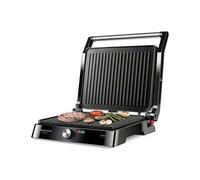Grill électrique 2 en 1 TAURUS Etna Inox - Plaque 29x23cm - Ouverture à 180 - 2200W - Thermostat réglable