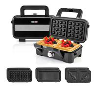 Grill Electrique 3 en 1 - RELAX4LIFE - 3 Plaques Amovibles - Température à 5 Vitesses - Protection Anti-surchauffe - 1082W