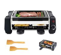 Grill Électrique avec Mini Poêles, Appareil à Raclette 500W