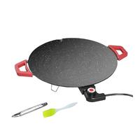Grill Électrique D'Intérieur - Poêle Ronde Portable Antiadhésive | Assiette De Cuisson Électrique | Grill De Table | Plancha Sans Fumée Pour Grillades | Pour Extérieur, Cuisine, Maison, Restaurant