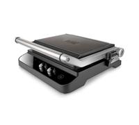 BLACK+DECKER BXGR2000E - Grill électrique 2 en 1 2000W, Plaque chauffante et grill, Ouverture à 180º, Contrôle de la température et du temps de cuisson, Écran LCD