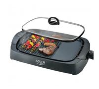 Grill électrique - Professionnel - 3000W - Plaque antiadhésive - 5 réglages de température - Couvercle en verre