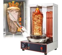 Grill Électrique Vertical 2400w Pour Kebabs Et Gyros, Rôtissoire Avec 2 Tubes Chauffants Et Bac De Récupération De Viande, Barbecue