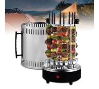 Grill électrique vertical sans fumée, plaque de cuisson électrique d'intérieur sans fumée, machine à brochettes rotative automatique multifonctionnelle, pour la maison, les voyages, la randonnée