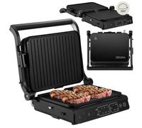 Grill électrique - ZEEGMA - 230° - 2000 W - Anti-adhérent - Ouverture 180° - Plaques amovibles