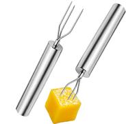 Grill Fork - 2-Pieces Stainless Steel Kitchen Utensils - 15x1.52cm/5.91x0.6 Inches Fruit Carving Fork | For Home Apartment Garden BBQ Grill Party Camping Picnic Hot Pot Buffet