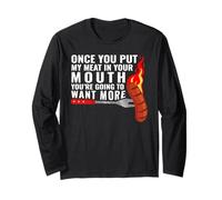 Grill Grilling BBQ Joke Once You Put My Meat in Your Mouth Manche Longue