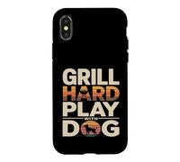 Grill Hard Play avec Chien Backyard BBQ Lover Coque pour iPhone X/XS