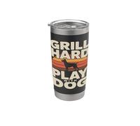 Grill Hard Play avec chien Backyard Bbq Lover Gobelet isotherme en acier inoxydable double paroi