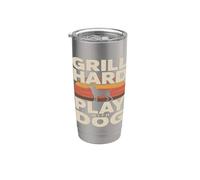 Grill Hard Play avec chien Backyard Bbq Lover Gobelet isotherme en acier inoxydable double paroi