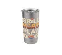 Grill Hard Play avec chien Backyard Bbq Lover Gobelet isotherme en acier inoxydable double paroi