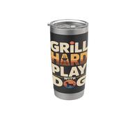 Grill Hard Play avec chien Backyard Bbq Lover Gobelet isotherme en acier inoxydable double paroi