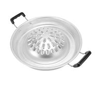 Grill Hot Pot BBQ BBQ Pan de Gril 2 en 1 sans Bâton en Aluminium Hot Pot Grill à Charbon de Bois pour Intérieur Extérieur avec Poêle à Gaz Poêle à Gaz ou (30 cm / 11,81 Pouces de Couleur d'origine)