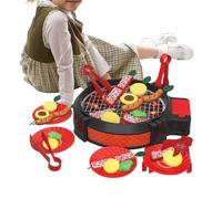 Grill Jouet - Grille Realiste avec Eclairage pour | Ensemble Cuisine Extérieure Jeu d'Imitation - pour Filles Garçons École Maternelle Maison Jardin Camping Fête Anniversaire