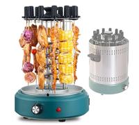 Grill Kebab Vertical Électrique 1200W, Rotation Automatique 360° BBQ Intérieur sans Fumée avec 12 Brochettes, Température Réglable Rôtissoire pour Maison, Fête Et Cuisine