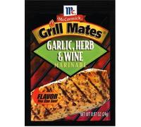 Grill Mates Lot de 4 enveloppes à marinade à l'ail et au vin 2,5 l
