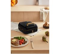 CREATE/STONE STUDIO PRO/Gril multifonction avec ouverture à 180º noir/Contrôle de la température, revêtement antiadhésif, bac d'égouttage, poignée toucher froid, 1400W