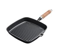 Grill Pan, Steak Pan, Camping Frying Pan With Wooden Handle, Ergonomic Portable Cooking Griddle Frying Pot, Multifunctional Kitchen Cookware For Outdoor Camping Grilling