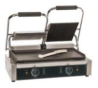 GRILL PANINI DOUBLE DESSUS RAINURE DESSOUS LISSE - - Inox570 x370x210mm G