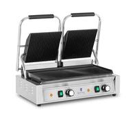 Grill Panini Électrique - ROYAL CATERING - RCPKG-3600-R - 3600 W - Acier inoxydable - Plaques rainurées