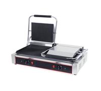 Grill panini professionnel - Double 4,4 kW - Temp. 0-300°C - Plaques 240x235 mm - Monophasé 230V