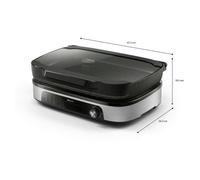 Plancha électrique PHILIPS HD6212/90 couvercle verre à poser, 50x25 cm