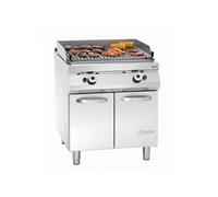 Grill Pierre de Lave à Gaz - 2 Portes - - - Acier inoxydable2Battante 800x900x900mm