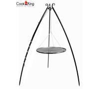 Grill Pivotant H 200 Cm Avec Grille Ø 60 Cm En Acier Brut Trépied