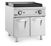 Grill professionnel pierre de lave 2 x 8 kw 50 à 460 °c propane/lpg/gaz naturel 80 x 73 cm pro 730 series- acier inoxydable fonte émaillée argent métallisé Helloshop26 14_0009113