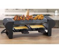 Clatronic Raclette RG 3592 – 2 personnes, mini, 350 W, plaque et poêlons antiadhésifs, Noir