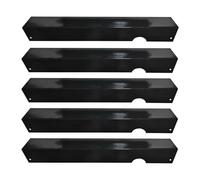 Grill Replacement Plates, BBQ Heat Deflectors, Grill Parts Stainless Steel, Strong -Duty Non-Stick, Outdoor Cooking Bonfire Use, 17.09x2.99x2.09 inches, Black Silver, 5 Pieces