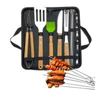 Grill Spatula BBQ Kit - Outils De Cuisson Régler 16 Pièces, Ustensiles De Grillades Extérieurs Pinces De Pinceau | Collection D'accessoires En Acier Inoxydable, Pack De Cuisine Avec Sac De Transport P