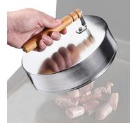 Grill Steaming Cover, Ergonomic Melting Dome, Heavy-Duty Basting Cover 8.26x8.26x3.93in, Heat-Resistant Design, (Silver, Single Unit), Perfect for BBQ, Chef Griddle