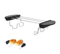 Grill Toast Rack Grille à Pain Grillé en Acier Inoxydable Pliable Rack de Réchauffement avec Poignée pour Toast, Sandwichs et Croissants