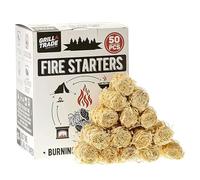 Grill Trade Allume-Feux 50 pcs | Allume-Feux naturels, poêle à Bois, Feux de Camp, puits à feu, barbecue, cheminée, Four à Pizza | Allumecharbon de Bois Tout Temps pour l'intérieur/extérieur