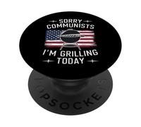 Grill USA Grill Désolé, communistes, Je Fais des grillades Aujourd'hui PopSockets PopGrip Adhésif