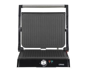 Grill viande et panini - LIVOO - DOC223 - 2200W - 2 plaques - Antiadhésif - Surface de cuisson de 29 x 23 cm - Témoins lumineu