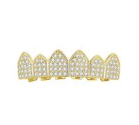Grillades Amovibles En Diamant, Style Hip-hop, Plaquées Or 18 Carats, Entièrement Serties De Zircones Cubiques, Pour Hommes Et Femmes, Accessoires Dentaires Tendance(Gold,Lower teeth)