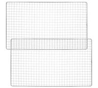 Grillage à Barbecue Noël 2Pcs Acier Inoxydable Rectangle 44x26cm | Filet Multifonction, Surface Lisse Antiadhésive, pour Steak et Légumes, Camping Bbq, Nettoyage Facile