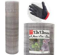 Grillage à mailles fines 13x13 mm 1,4 mm - 1x5 m (100x500 cm) Grille anti-campagnol Fil de fer pour lapins Fil de fer pour lièvres Grille anti-rongeurs Fil de volière Fil de protection contre les