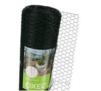 Grillage à poule 30m - Hauteur 1m - Acier revêtement PVC vert - Maille hexagonale 25x13mm - Filet de clôture pour poulailler