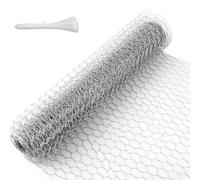Grillage à poule 7 m - 40 cm de haut - grillage fin en maille de 25 mm - grillage rigide en fil de fer galvanisé - idéal pour clôture jardin et enclos pour petits animaux