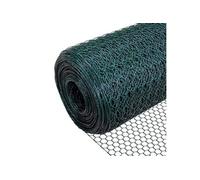 VOUNOT Grillage a poule avec fils 13mm en PVC gaine vert 1x25M