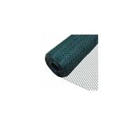 VOUNOT® Grillage a Poule en PVC Gaine Vert 1x25m Maille 25mm Hexagonal Triple Torsion Clôture Résistant Poulailler Jardin Grillage pour Élevage Volaille, Clôtures résistant aux Intempérie Vert