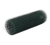 vidaXL Grillage en acier revêtu de PVC 10 x 0,5 m Vert