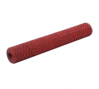 Grillage Acier avec revêtement en PVC 25 x 1 m Hexagonal Rouge
