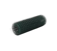 vidaXL Grillage acier revêtement PVC – Carré 25 x 0,5 m – Vert